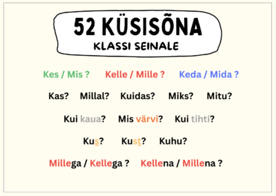 KÜSISÕNAD klassi seinale