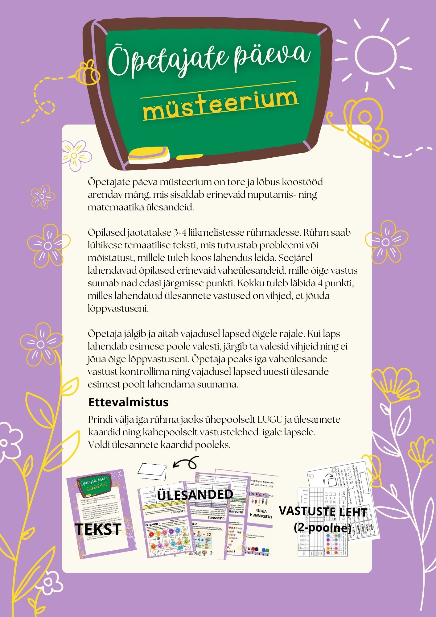 Õpetajate päeva müsteerium - põgenemistuba