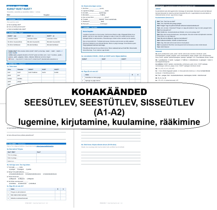 Kohakäänded A1–A2: Kuhu? Kus? Kust?