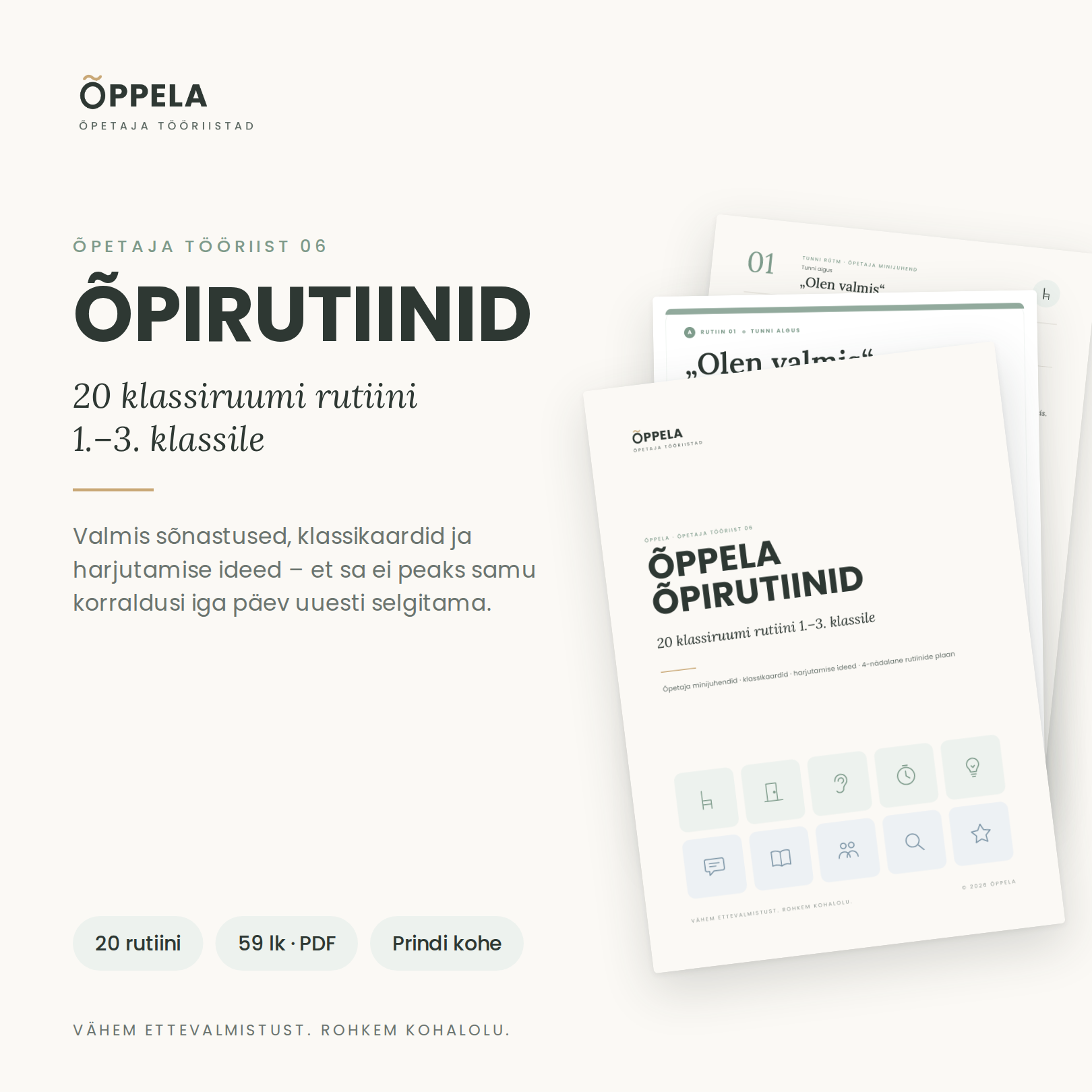 ÕPPELA Õpirutiinid – 20 klassiruumi rutiini 1.–3. klassile