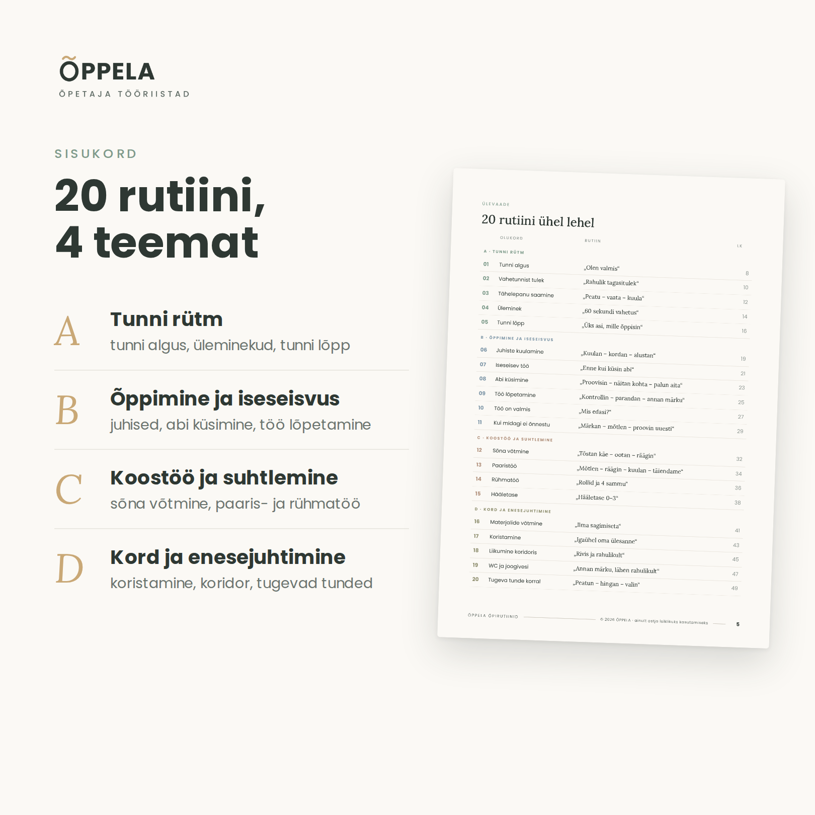 ÕPPELA Õpirutiinid – 20 klassiruumi rutiini 1.–3. klassile - Pilt 3