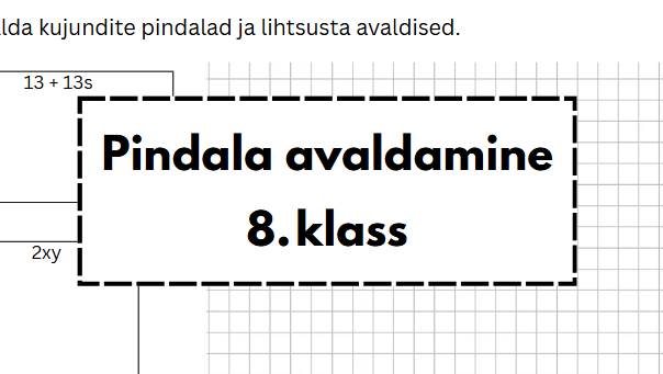 TÖÖLEHT: pindalade avaldamine