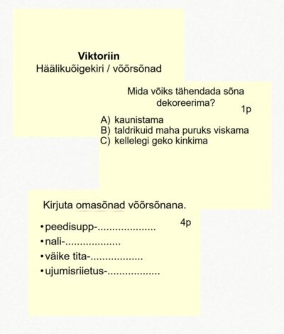Viktoriin- võõrsõnad ja häälikuõigekiri
