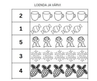 Talve teemaline värvi õige arv (1-5)