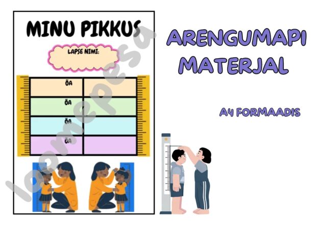 Arengumappi/portfooliosse lisatav materjal "minu pikkus"