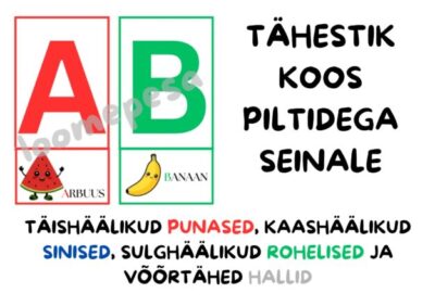 Tähestik koos piltidega seinale