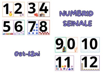 Numbrid 0-12 seinale