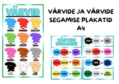 Värvide ja värvide segamise plakatid, A4