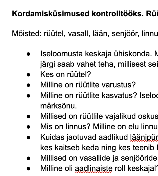 Rüütlid. Kontrolltöö 7. klassile. - Pilt 3