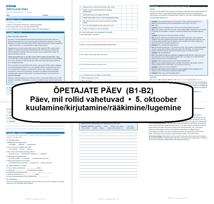 Õpetajate päev (B1-B2)
