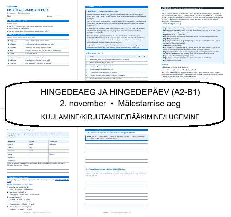 Hingedeaeg ja hingedepäev (A2-B1)