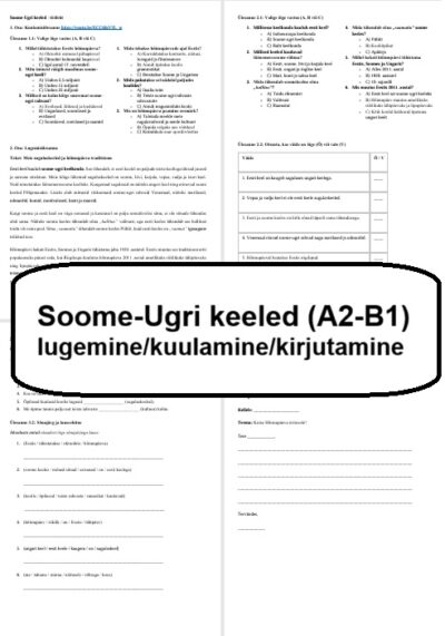 Soome-Ugri keeled (A2-B1)