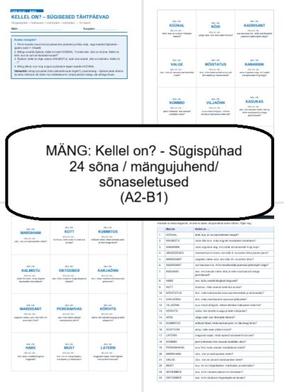 MÄNG: „Kellel on? – Sügisesed tähtpäevad“ (A2-B1)