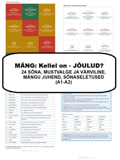 „Kellel on? – Jõulud“ (A1-A2)