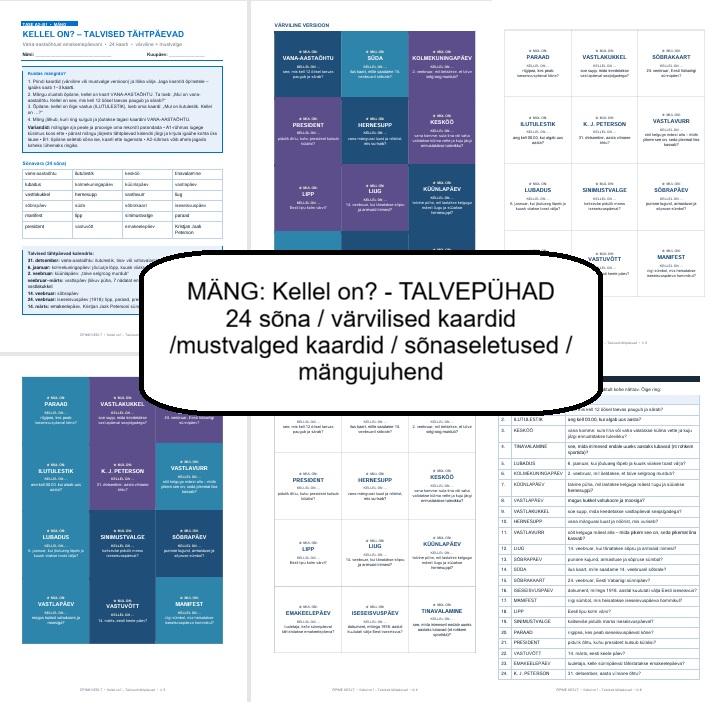 MÄNG: Kellel on? - TALVEPÜHAD (A2-B1)