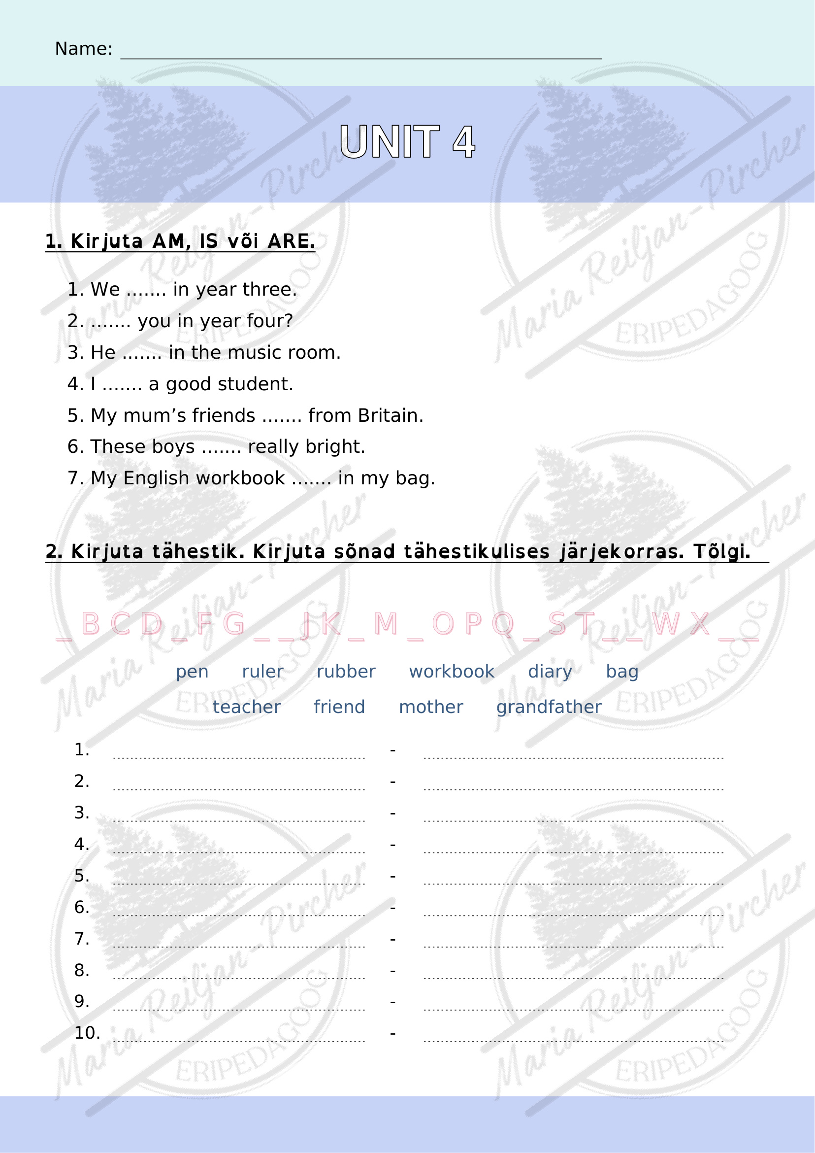 I love English 1 unit 4 sõnavara, tööleht, doomino ja kontrolltöö - Pilt 7