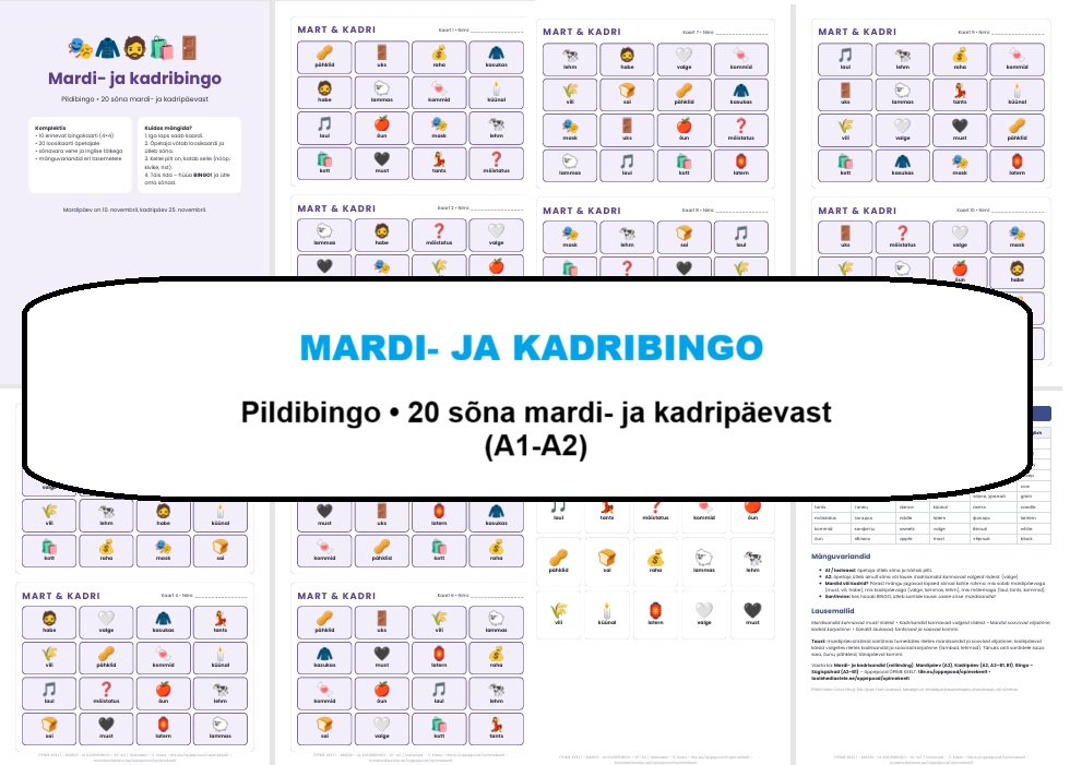 Mardi- ja kadribingo (A1-A2)