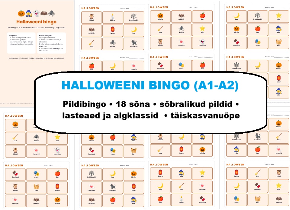 Halloweeni bingo (A1-A2)