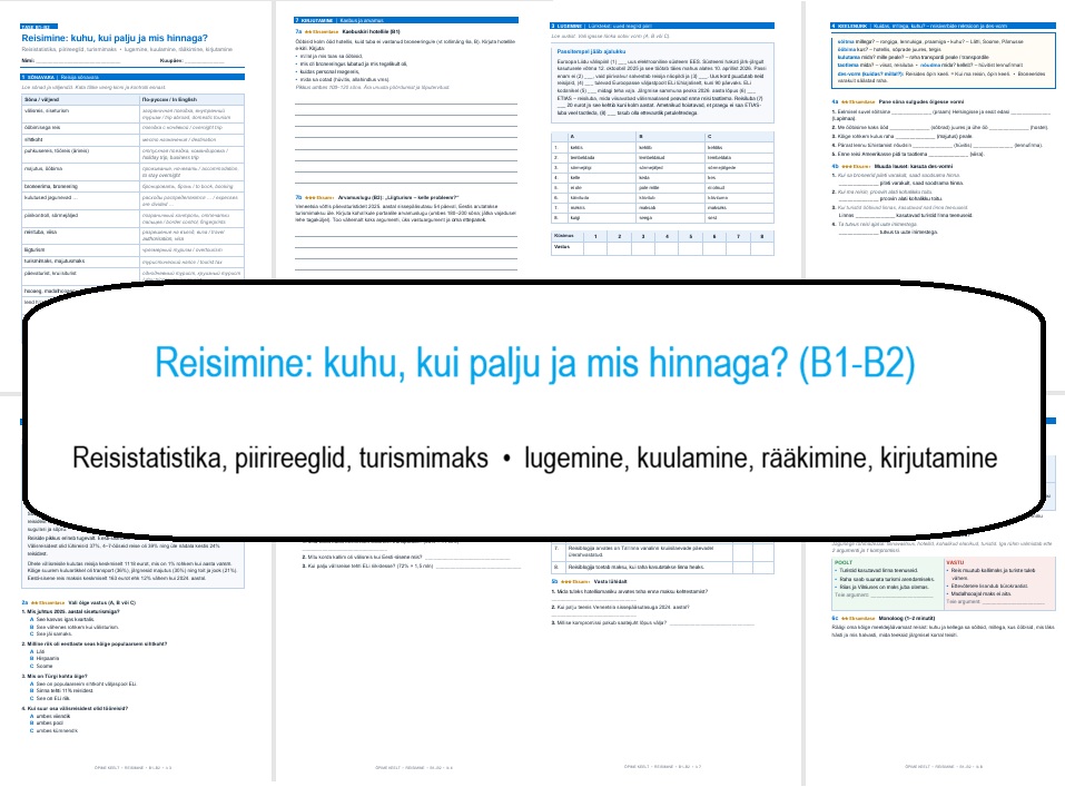 Reisimine: kuhu, kui palju ja mis hinnaga? (B1-B2)
