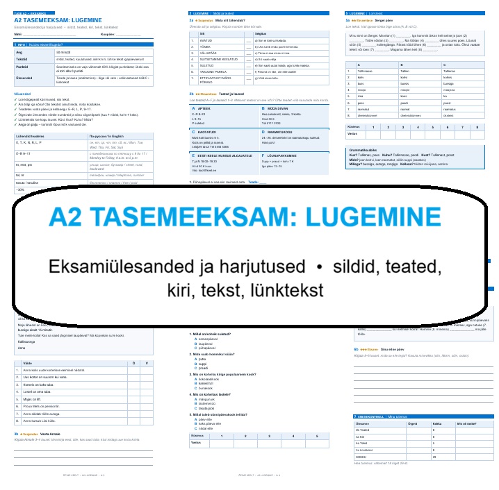 A2 TASEMEEKSAM: LUGEMINE