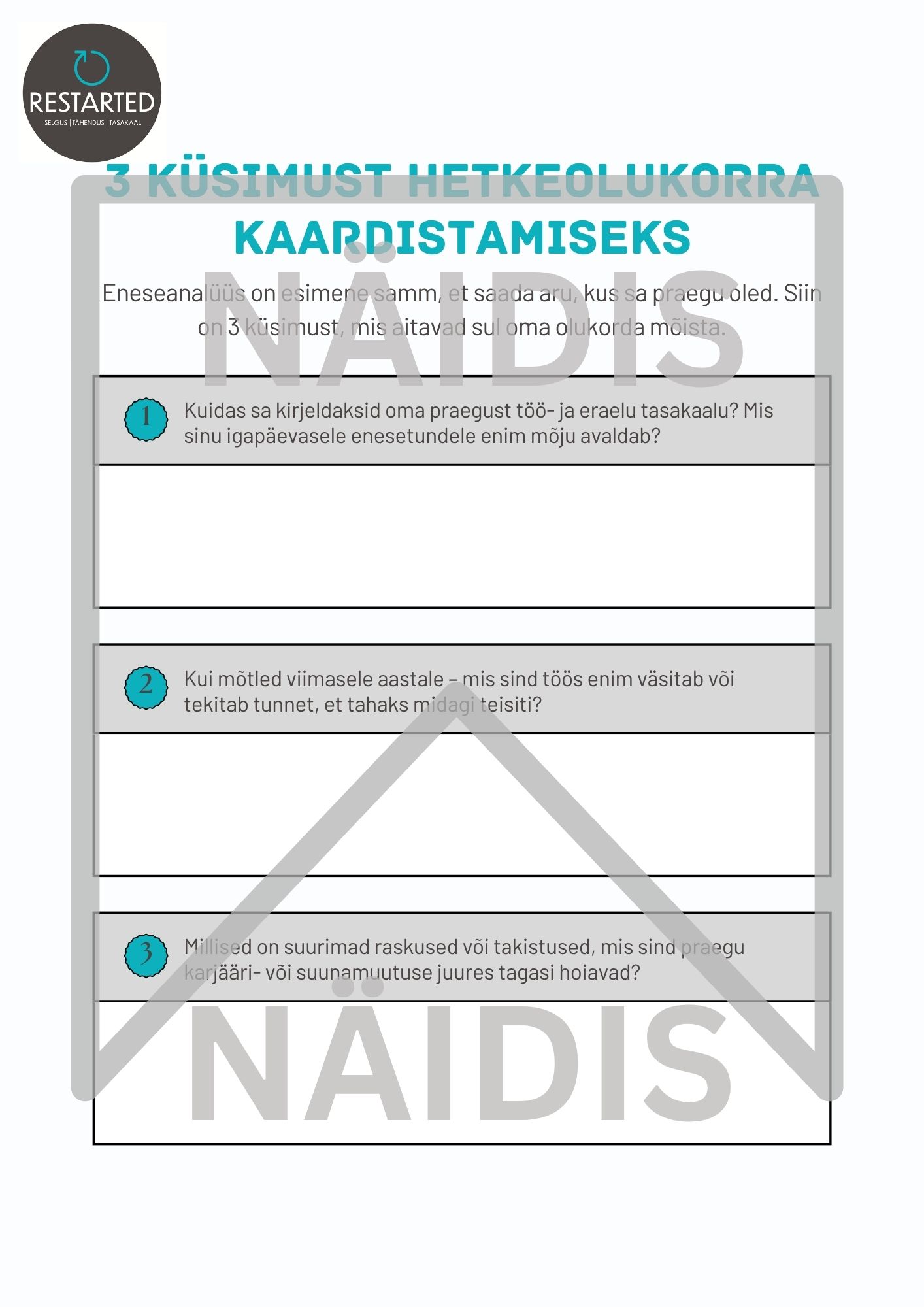 Esimene samm selguse suunas - eneserefleksiooni komplekt - Pilt 3