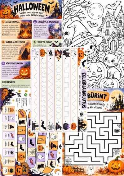 Halloweeni töölehed, lauamängud