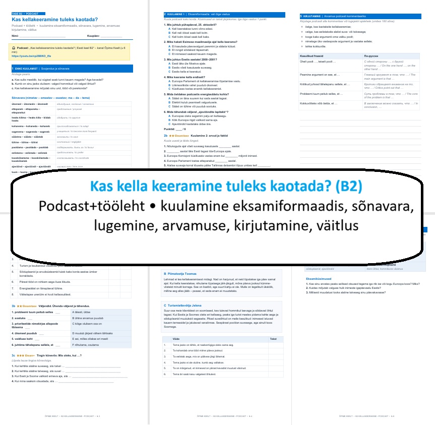 Kas kellakeeramine tuleks kaotada? (B2)