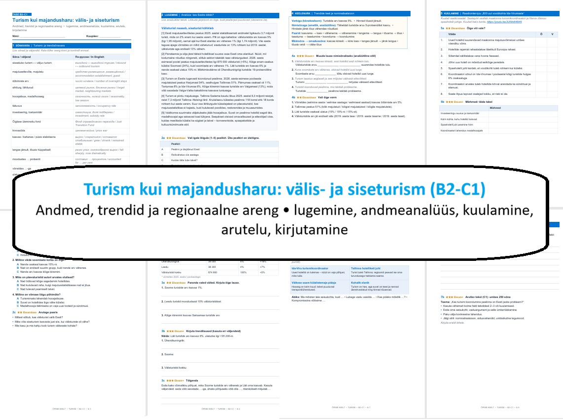 Turism kui majandusharu: välis- ja siseturism (B2-C1)