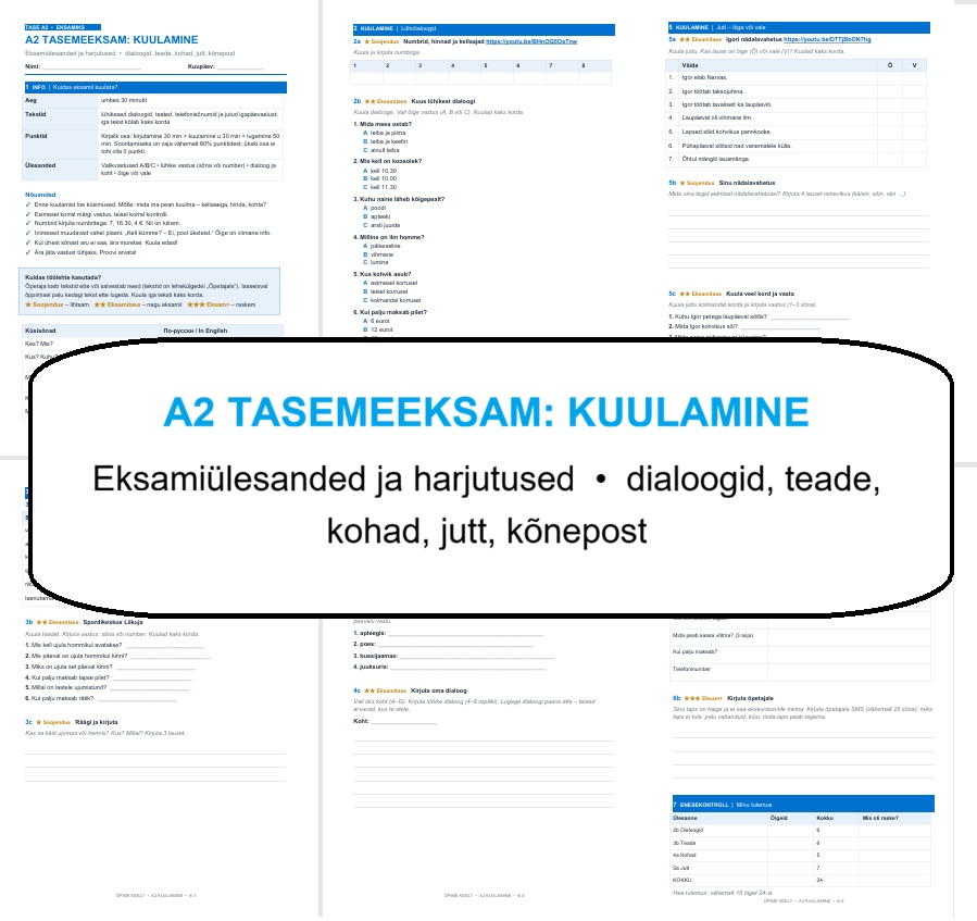 A2 TASEMEEKSAM: KUULAMINE