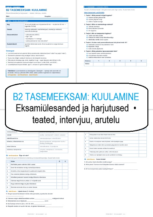 B2 TASEMEEKSAM: KUULAMINE