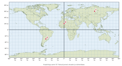 Tunnikontroll „Geograafilised koordinaadid“