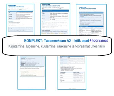 KOMPLEKT: Tasemeeksam A2 – kõik osad + tööraamat
