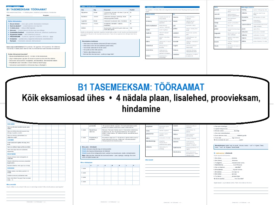TÖÖRAAMAT - Tasemeeksam B1