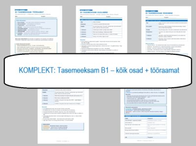 KOMPLEKT: Tasemeeksam B1 – kõik osad + tööraamat