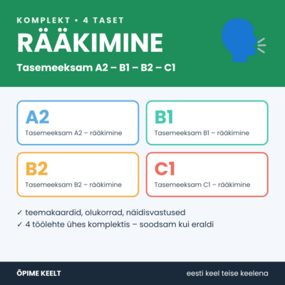 KOMPLEKT: Rääkimine - tasemeeksam A2-C1