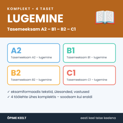 KOMPLEKT: Lugemine - tasemeeksam A2-C1
