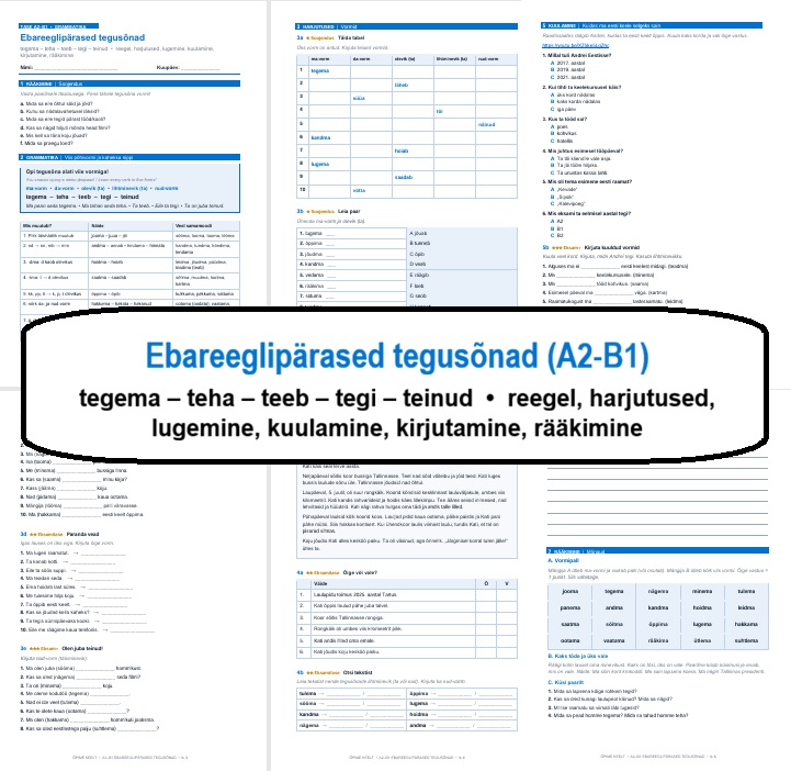 Ebareeglipärased tegusõnad (A2-B1)