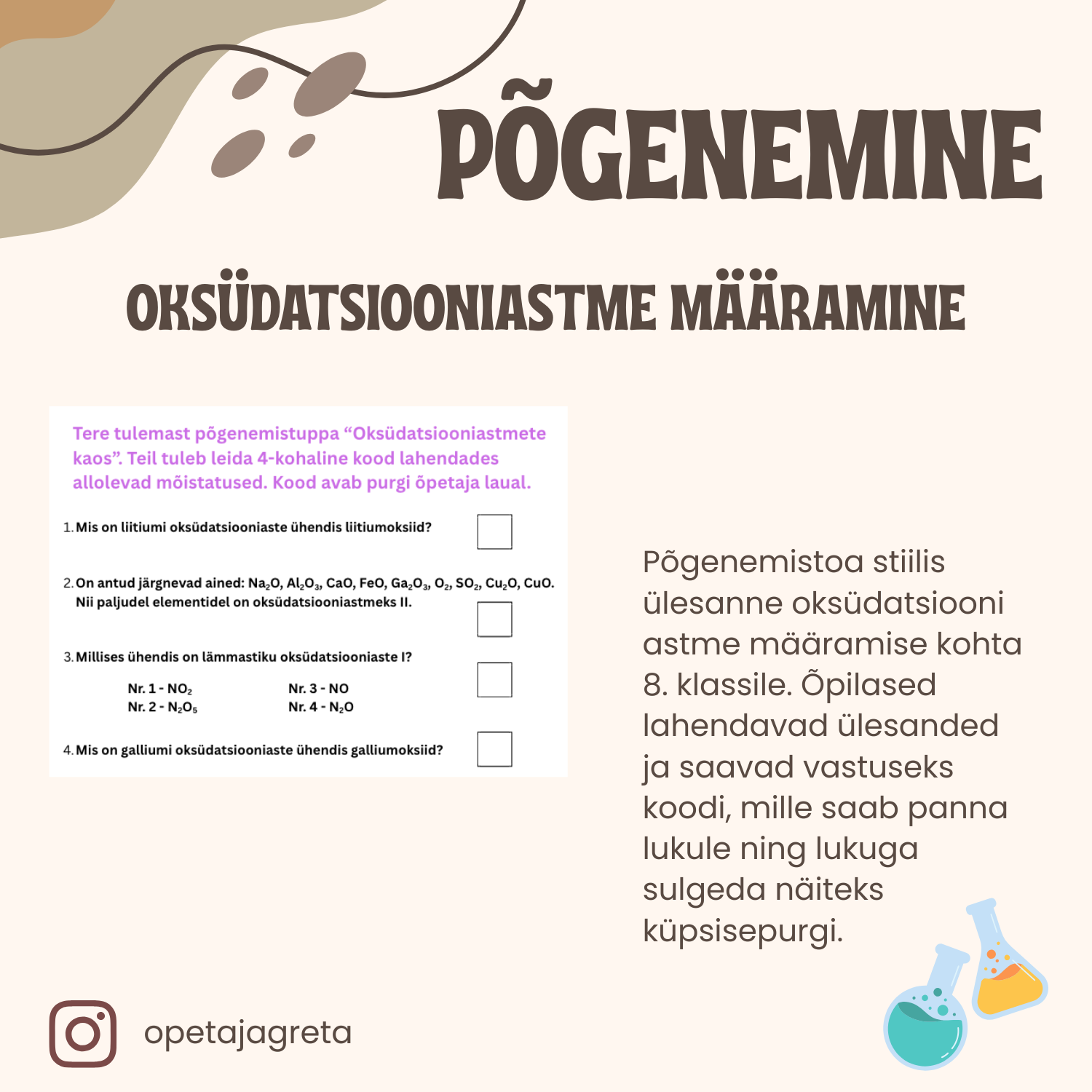 PÕGENEMISTUBA: oksüdatsiooniastmed