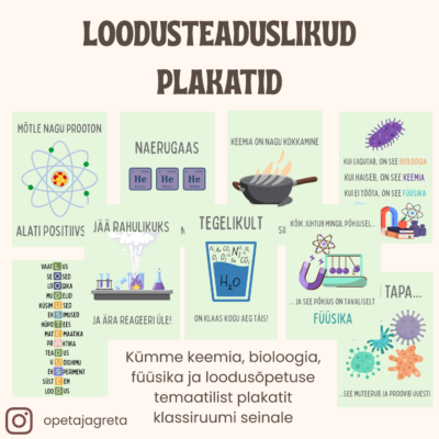 Loodusteaduste teemalised plakatid