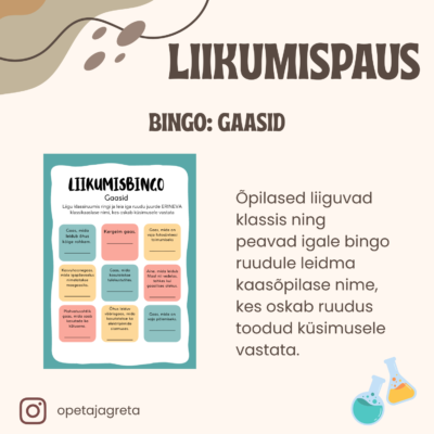 LIIKUMISBINGO: gaasid