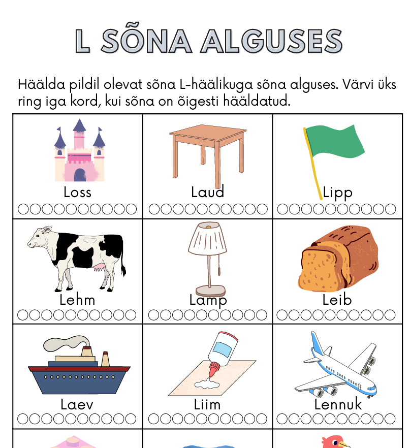 L-häälik sõna alguses (värvimine)